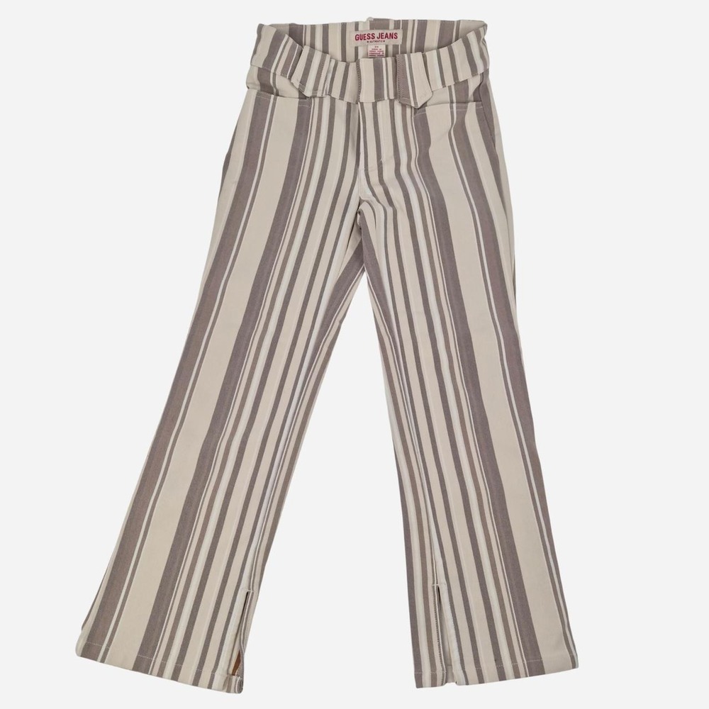 Y2k Guess Boho crop beige and brown vintage striped pants